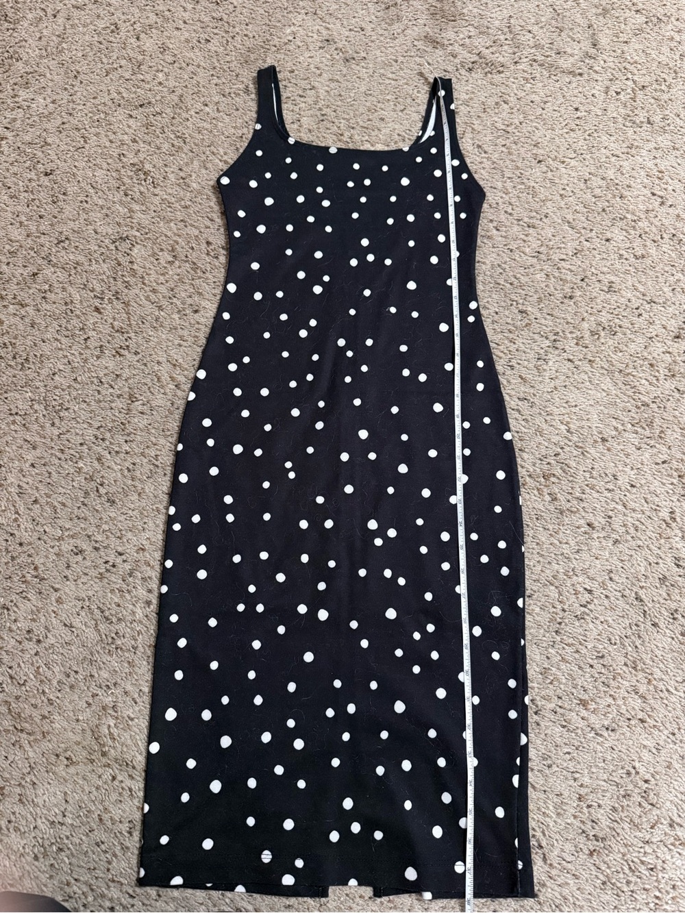 Classic Zara Black Polka Dot Bodycon Dress - Sleek Women's Summer Style - Picture 5 of 5